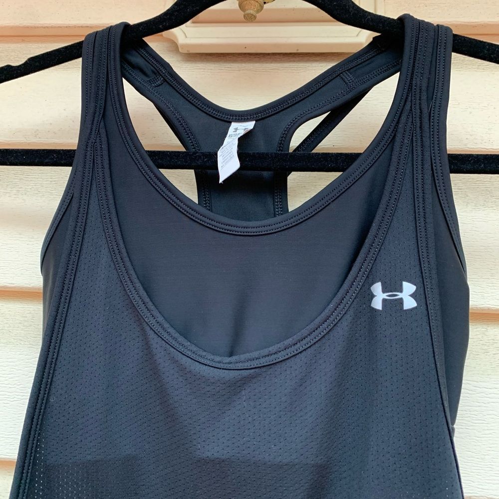 UnderArmour black double attached workout top, XS